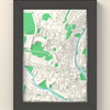 3D Bath Map Framed - 3D printed Bath map in a black wooden A5 frame, lit from the side