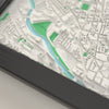 3D Bath Map Framed - Close-up of the raised streets of Bath on the 3D printed map
