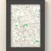3D Belfast Map Framed - 3D printed Belfast map in a black wooden A5 frame, lit from the side