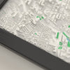 3D Belfast Map Framed - Close-up of the raised streets of Belfast on the 3D printed map