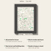 3D Belfast Map Framed - What you get: A5 3D city map, 14.8 x 21 cm, in a black wooden frame