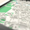 3D Berlin Map Framed - Close-up across the 3D Berlin map showing the raised streets and buildings