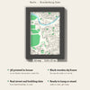 3D Berlin Map Framed - What you get: A5 3D city map, 14.8 x 21 cm, in a black wooden frame