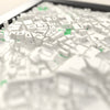 3D Birmingham Map Framed - Close-up across the 3D Birmingham map showing the raised streets and buildings