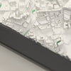 3D Birmingham Map Framed - Close-up of the raised streets of Birmingham on the 3D printed map