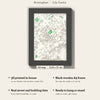 3D Birmingham Map Framed - What you get: A5 3D city map, 14.8 x 21 cm, in a black wooden frame