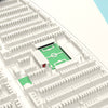 3D Blundell Park Map Framed - Blundell Park on the 3D printed map, seen from above the corner of the ground