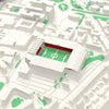 3D Bramall Lane Map Framed - Bramall Lane on the 3D printed map, seen from above the corner of the ground