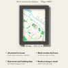 3D Brick Community Stadium Map Framed - What you get: A5 3D stadium map, 14.8 x 21 cm, in a black wooden frame