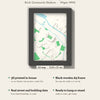 3D Brick Community Stadium Map Framed - What you get: A5 3D stadium map, 14.8 x 21 cm, in a black wooden frame