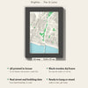 3D Brighton Map Framed - What you get: A5 3D city map, 14.8 x 21 cm, in a black wooden frame