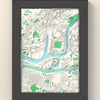 3D Bristol Map Framed - 3D printed Bristol map in a black wooden A5 frame, lit from the side