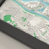 3D Bristol Map Framed - Close-up of the raised streets of Bristol on the 3D printed map