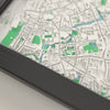 3D Bruges Map Framed - Close-up of the raised streets of Bruges on the 3D printed map