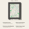 3D Bruges Map Framed - What you get: A5 3D city map, 14.8 x 21 cm, in a black wooden frame