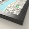 3D Budapest Map Framed - Close-up across the 3D Budapest map showing the raised streets and buildings