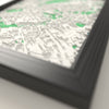 3D Canterbury Map Framed - Close-up across the 3D Canterbury map showing the raised streets and buildings