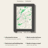 3D Canterbury Map Framed - What you get: A5 3D city map, 14.8 x 21 cm, in a black wooden frame
