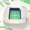 3D Cardiff City Stadium Map Framed - Cardiff City Stadium on the 3D printed map, seen from above the corner of the ground