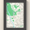 3D Cardiff Map Framed - 3D printed Cardiff map in a black wooden A5 frame, lit from the side