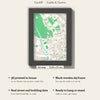 3D Cardiff Map Framed - What you get: A5 3D city map, 14.8 x 21 cm, in a black wooden frame