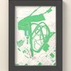 3D Cheltenham Racecourse Map Framed - 3D printed Cheltenham Racecourse map in a black wooden A5 frame, lit from the side