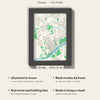 3D Chester Map Framed - What you get: A5 3D city map, 14.8 x 21 cm, in a black wooden frame