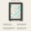 3D Copenhagen Map Framed - What you get: A5 3D city map, 14.8 x 21 cm, in a black wooden frame