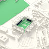 3D Deepdale Map Framed - Deepdale on the 3D printed map, seen from above the corner of the ground