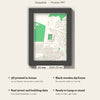 3D Deepdale Map Framed - What you get: A5 3D stadium map, 14.8 x 21 cm, in a black wooden frame