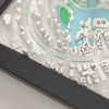 3D Dubai Map Framed - Close-up of the raised streets of Dubai on the 3D printed map