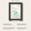 3D Dubai Map Framed - What you get: A5 3D city map, 14.8 x 21 cm, in a black wooden frame