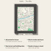 3D Dublin Map Framed - What you get: A5 3D city map, 14.8 x 21 cm, in a black wooden frame