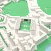 3D Easter Road Map Framed - Easter Road on the 3D printed map, seen from above the corner of the ground