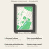 3D Edgbaston Cricket Ground Map Framed - What you get: A5 3D map, 14.8 x 21 cm, in a black wooden frame