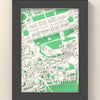 3D Edinburgh Map Framed - 3D printed Edinburgh map in a black wooden A5 frame, lit from the side