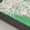 3D Edinburgh Map Framed - Close-up of the raised streets of Edinburgh on the 3D printed map