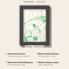 3D Elland Road Map Framed - What you get: A5 3D stadium map, 14.8 x 21 cm, in a black wooden frame