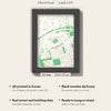 3D Elland Road Map Framed - What you get: A5 3D stadium map, 14.8 x 21 cm, in a black wooden frame