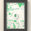 3D Etihad Stadium Map Framed - 3D printed Etihad Stadium map in a black wooden A5 frame, lit from the side