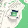 3D Ewood Park Map Framed - Ewood Park on the 3D printed map, seen from above the corner of the ground