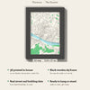 3D Florence Map Framed - What you get: A5 3D city map, 14.8 x 21 cm, in a black wooden frame