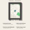 3D Fratton Park Map Framed - What you get: A5 3D stadium map, 14.8 x 21 cm, in a black wooden frame