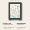 3D Glasgow Map Framed - What you get: A5 3D city map, 14.8 x 21 cm, in a black wooden frame