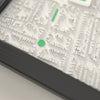 3D Goldington Road Map Framed - Close-up of the raised streets and buildings around Goldington Road on the 3D printed map