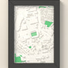 3D Halliwell Jones Stadium Map Framed - 3D printed Halliwell Jones Stadium map in a black wooden A5 frame, lit from the side