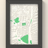 3D Highfield Road Map Framed - 3D printed Highfield Road lost ground map in a black wooden A5 frame, lit from the side