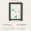 3D Highfield Road Map Framed - What you get: A5 3D stadium map, 14.8 x 21 cm, in a black wooden frame