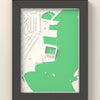 3D Home Park Map Framed - 3D printed Home Park map in a black wooden A5 frame, lit from the side