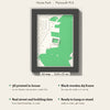 3D Home Park Map Framed - What you get: A5 3D stadium map, 14.8 x 21 cm, in a black wooden frame